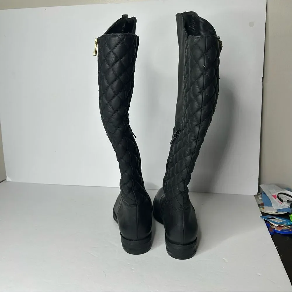 Sam Edelman leather Black Quilted Over the Knee Boots 6